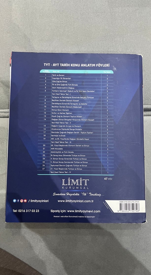 Limit Kurumsal TYT-AYT Tarih Konu Anlatım Föyleri - Görsel 2