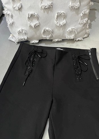 Zara Siyah Fermuarlı Kadın Tayt Pantolon - Görsel 2