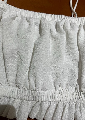 Beyaz Zara Askılı Fırfırlı Büstiyer - Görsel 2