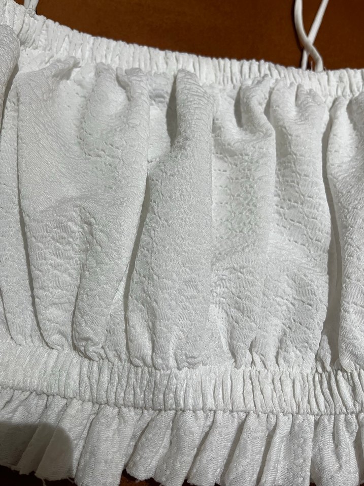 Beyaz Zara Askılı Fırfırlı Büstiyer - Görsel 2