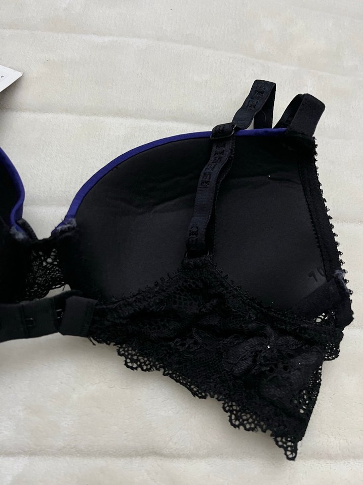 Mor dantelli taşlı Sütyen - Görsel 4