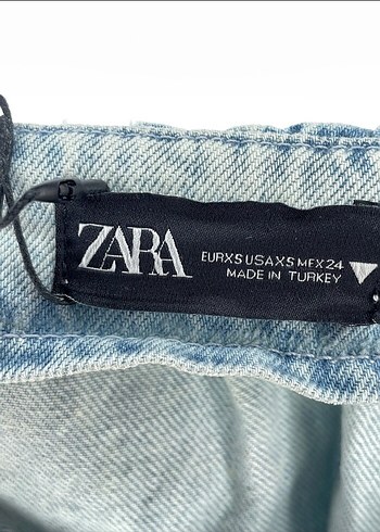 xs Beden Zara elbise Kolsuz Midi Denim
