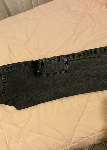 Gri Loose Fit Kadın Denim Pantolon - Görsel 3
