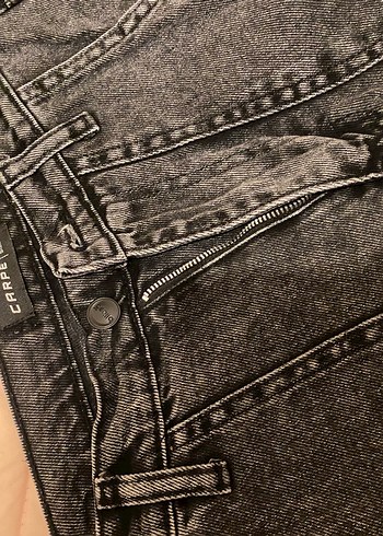 Gri Loose Fit Kadın Denim Pantolon - Görsel 4