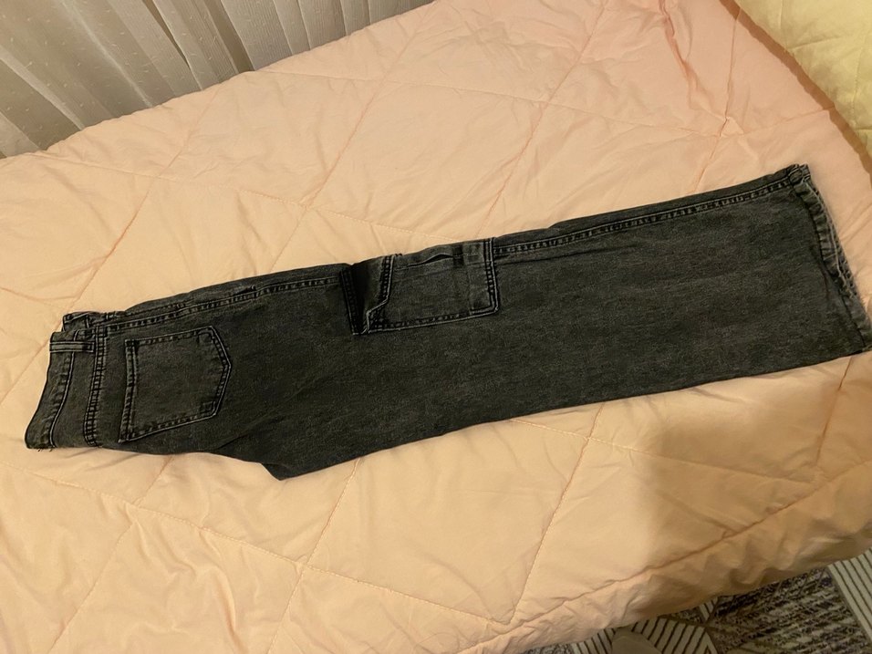 Gri Loose Fit Kadın Denim Pantolon - Görsel 3