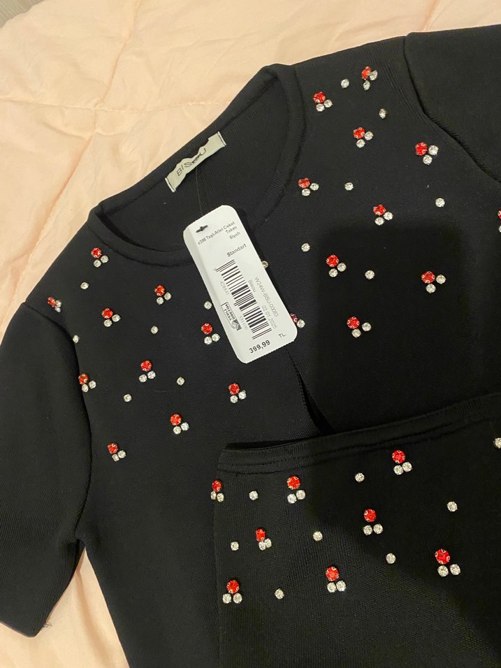 Nakışlı Siyah Mini Takım - Görsel 2