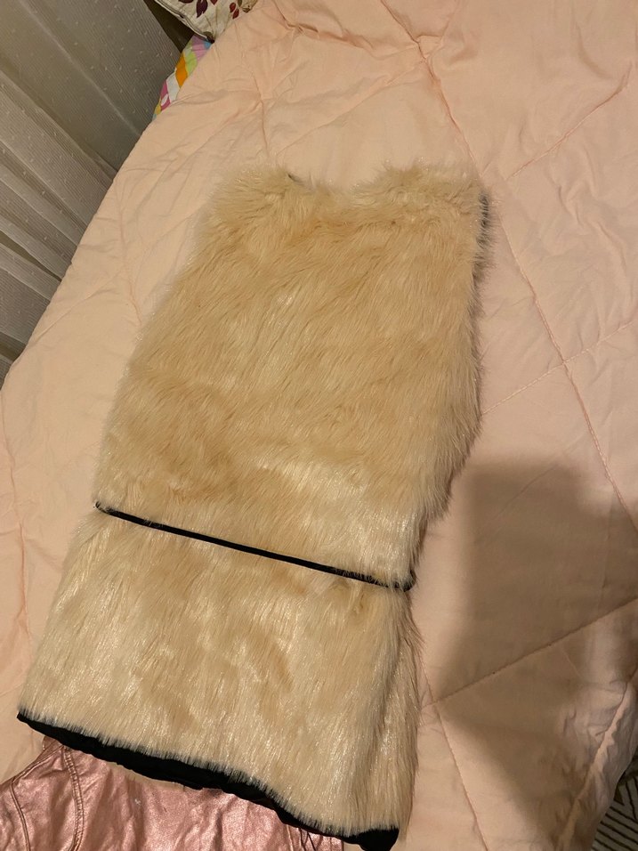 Kadın Bej Suni Kürk Yelek - Görsel 4