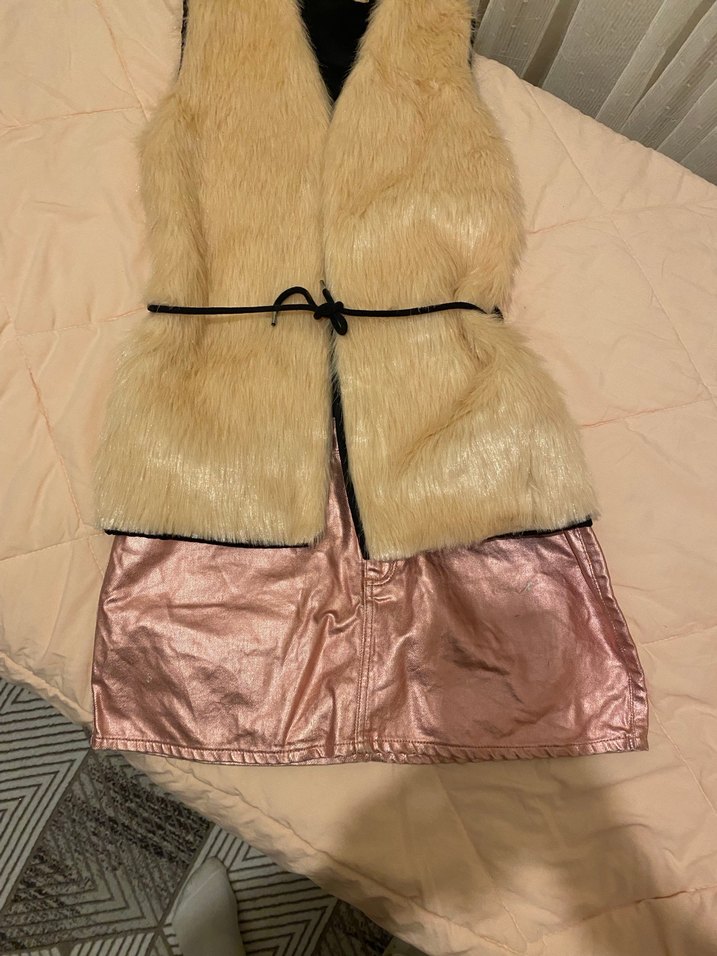 Kadın Bej Suni Kürk Yelek - Görsel 5