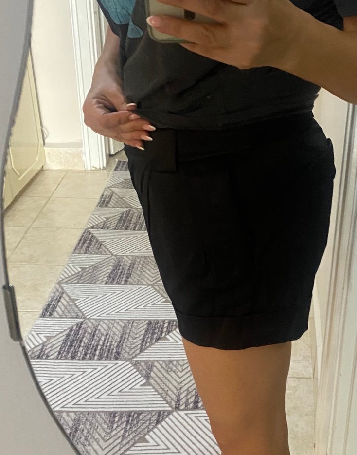 Siyah Kadın Mini Şort Rahat Kesim - Görsel 2