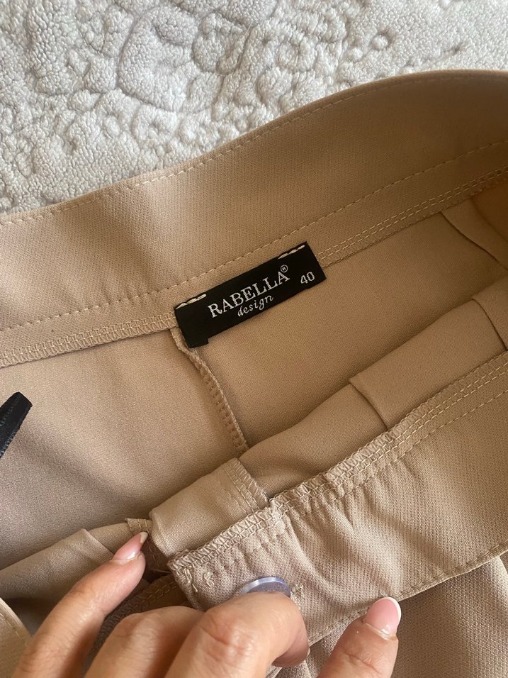 Bej Kadın Uzun Kumaş Pantolon - Görsel 5