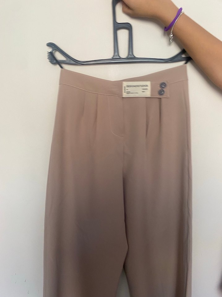 Bej Kadın Uzun Kumaş Pantolon - Görsel 3