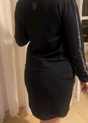 Siyah Uzun Kollu Mini Elbise - Görsel 2