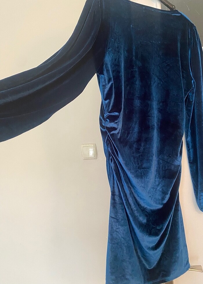 Petrol mavisi elbise - Görsel 2