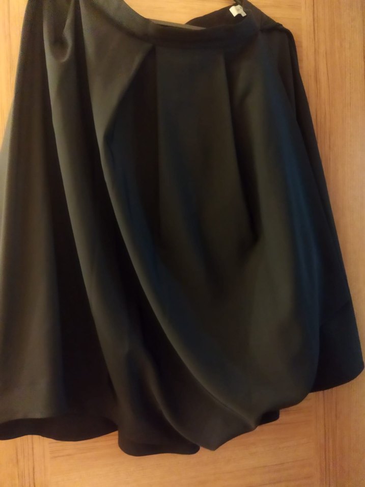 Kadın Siyah Baskılı Saten Cigarette etek - Görsel 2