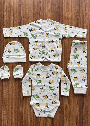 Erkek Bebek Renkli Baskılı Takım Pamuklu - Görsel 2