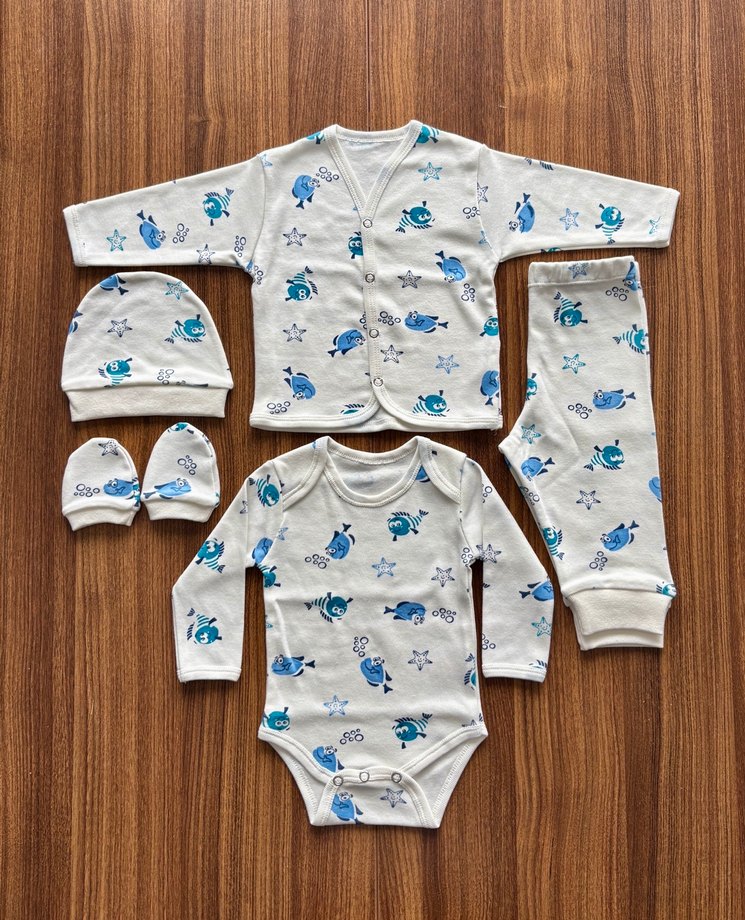 Erkek Bebek Beyaz Düğmeli Takım - Görsel 3