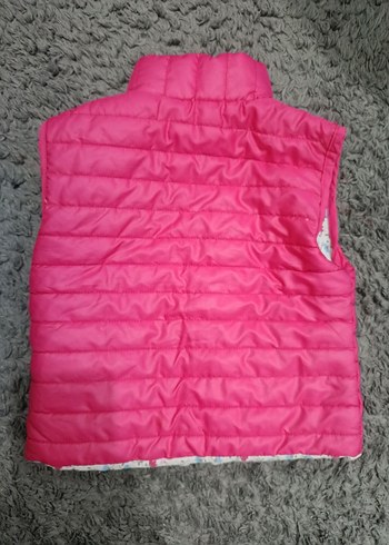 Kız Çocuk Parlak Pembe Kürklü Yelek - Görsel 2