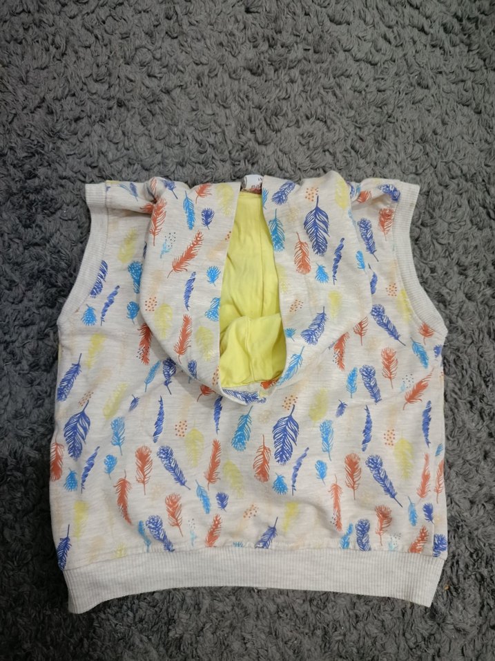 Kız Çocuk Kapüşonlu Fermuarlı Yelek - Görsel 2