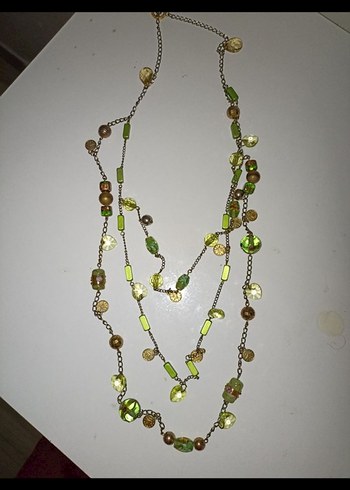 Uzun Yeşil Boncuklu Bohem Kolye fairycore y2k vintage