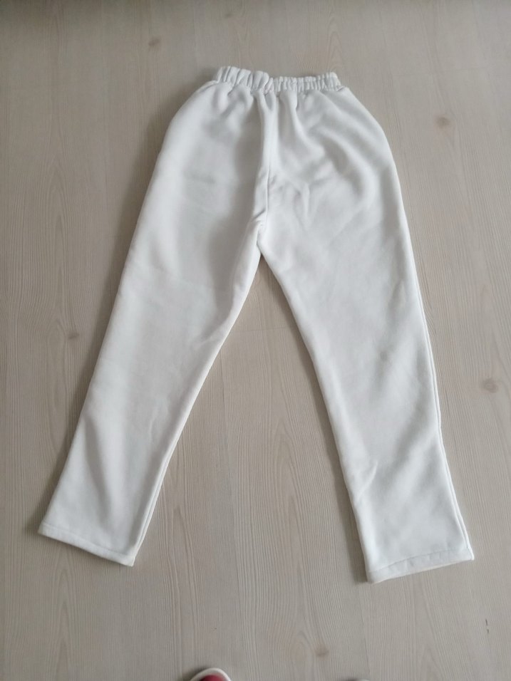 Beyaz Kadın Rahat Kesim Eşofman Altı - Görsel 2