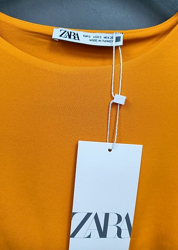 Sarı Uzun Kollu Kısa Kadın Bluz - Görsel 3