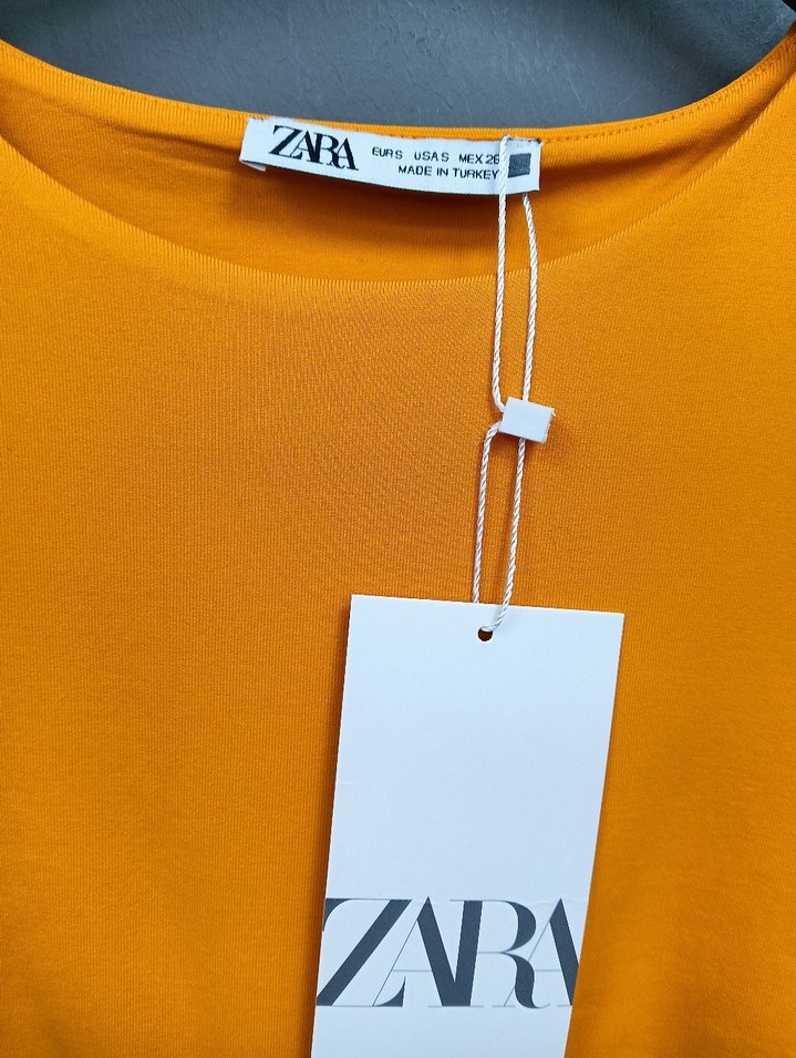 Sarı Uzun Kollu Kısa Kadın Bluz - Görsel 3