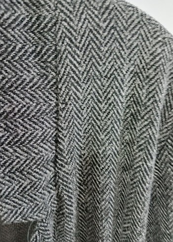 Gri Midi Uzunlukta Örgü Kadın Kaban - Görsel 2