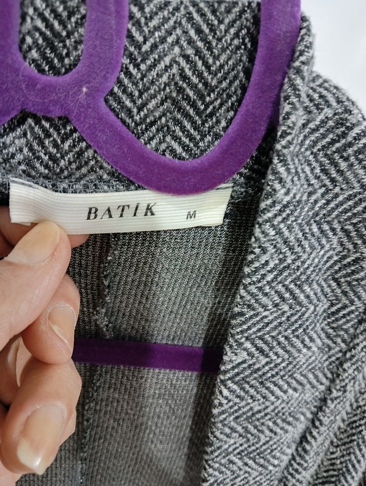 Gri Midi Uzunlukta Örgü Kadın Kaban - Görsel 3