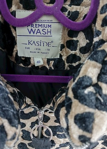 Kahverengi Leopar Desenli Kadın Mont - Görsel 2