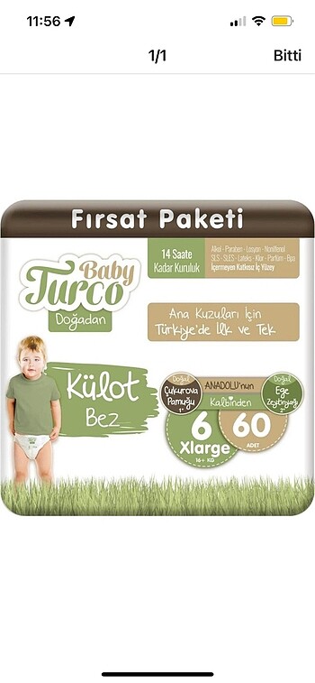 Baby Turco 6 Numara Külot Bez