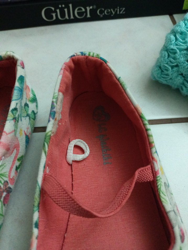 Çiçek Desenli Kız Çocuk Babet - Görsel 2