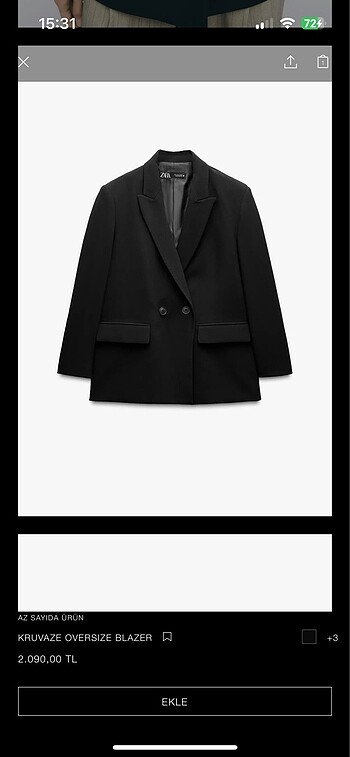 s Beden Zara blazer ceket