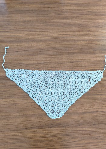 Beden Dantel Detaylı Beyaz Bohem Örgü Kadın Şal, bandana