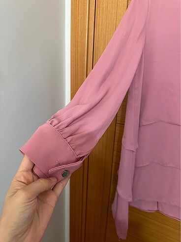 40 Beden Gül kurusu asimetrik kesim tunik