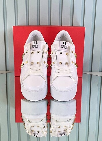 37 Beden beyaz Renk Valentino Rockstud Sneaker kadın ayakkabı 