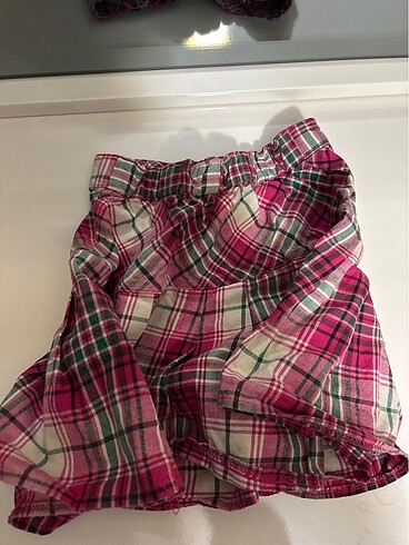 5 Yaş Beden pembe Renk H&M 5-6 yaş Bel lastikli ekose etek