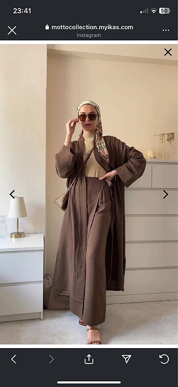 m Beden kahverengi Renk Kimono takim