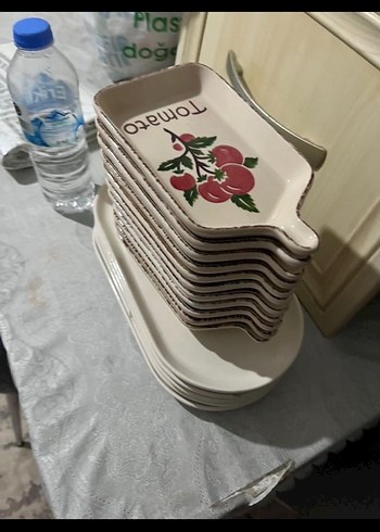 Beyaz sunum tabağı ve 11 li çerez veya kahvaltılık - Görsel 2