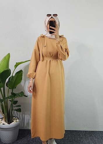 40 Beden Camel elbise
