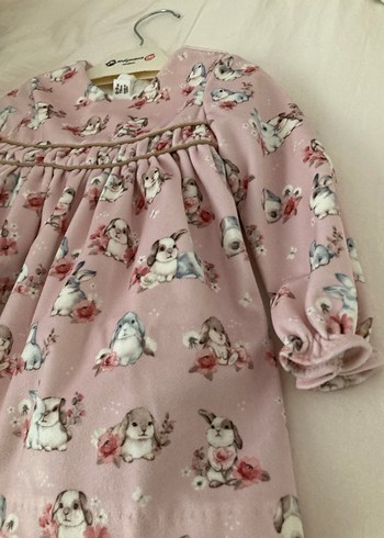 Pembe Uzun Kollu Kız Elbisesi - Görsel 2