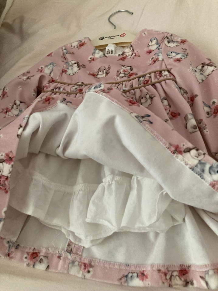 Pembe Uzun Kollu Kız Elbisesi - Görsel 3