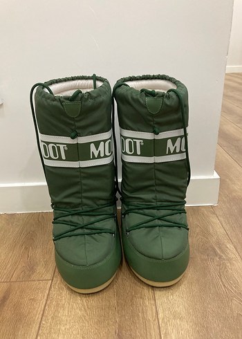 Moon Boot  Koyu Yesil Bagcikli Kar Botu