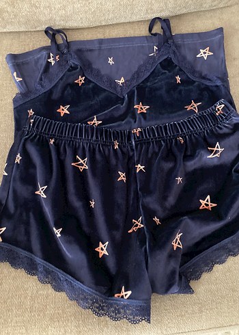 Nakışlı Mini İp Askılı Pijama Takımı