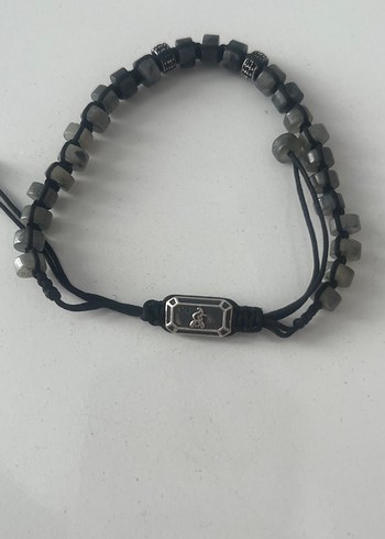 Gri Minimalist Rock Punk Erkek Bileklik - Görsel 3