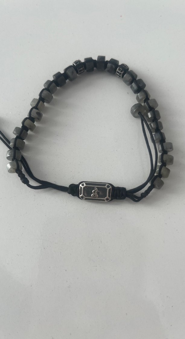 Gri Minimalist Rock Punk Erkek Bileklik - Görsel 3