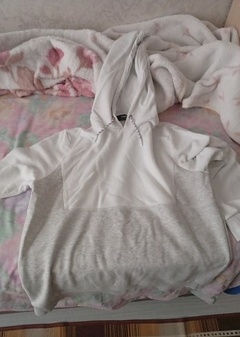 Beyaz Boğazlı sweatshirt mavinin - Görsel 3