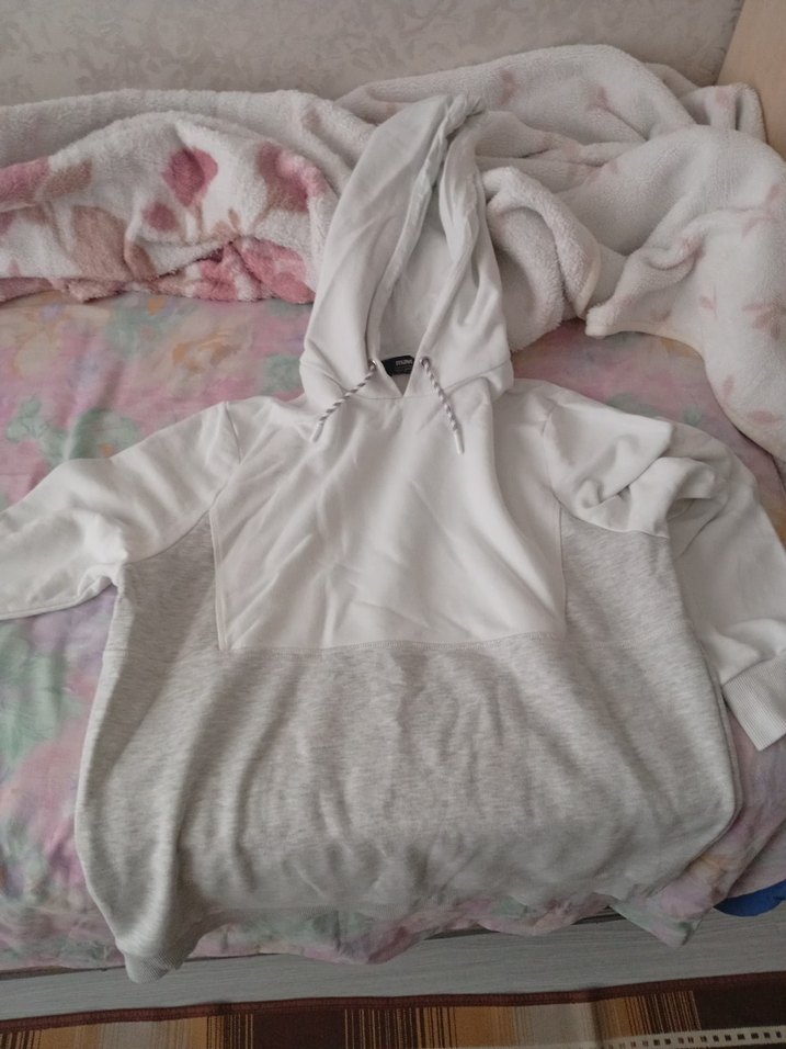 Beyaz Boğazlı sweatshirt mavinin - Görsel 3