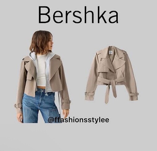 xs Beden Bershka kısa trençkot