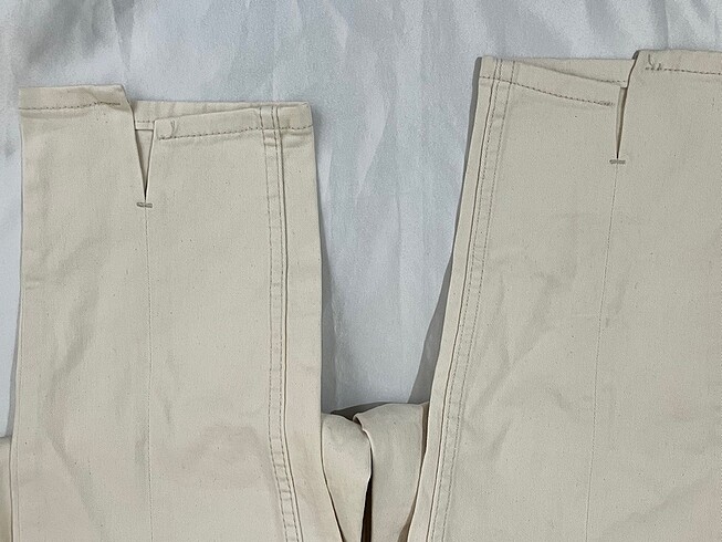 Zara Yırtmaç paça krem rengi pantolon