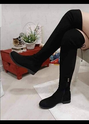 Siyah süet streç çorap çizme